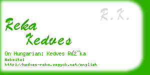 reka kedves business card